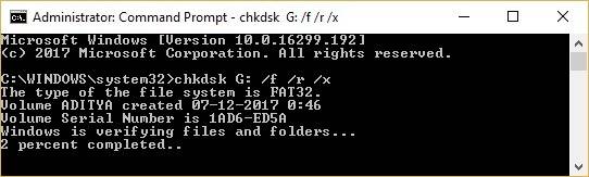 Run CHKDSK on USB Drive