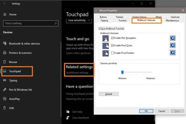 Check If Two-Finger Scroll on Windows 10 is Enabled