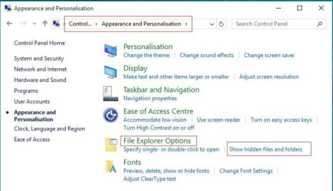 Unhide USB Files in Control Panel