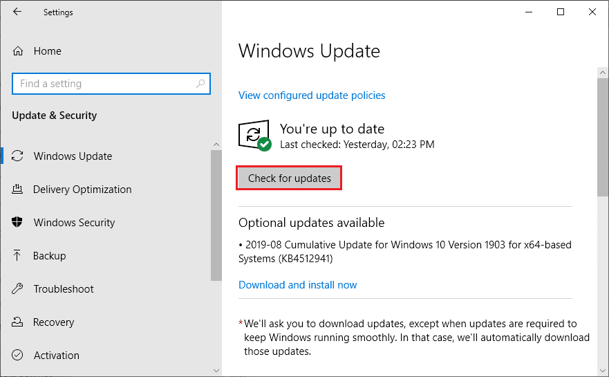 Error Windows 10 Not Responding