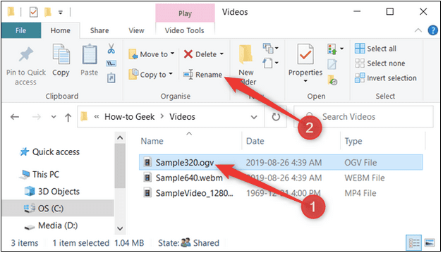 Rename Files on Windows 10