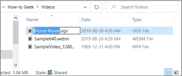 Rename Files on Windows 10