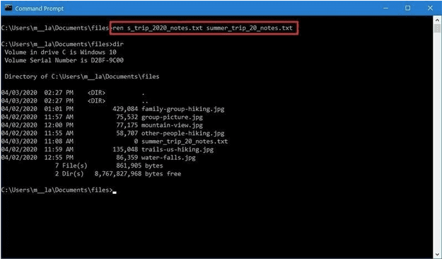 Rename Files on Windows 10