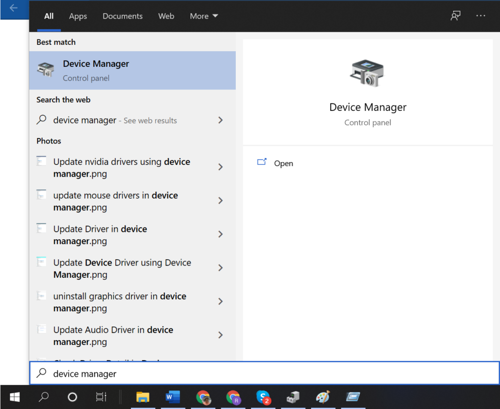 device manager window