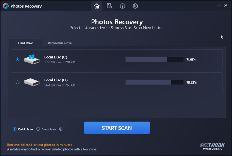 Systweak Photos Recovery