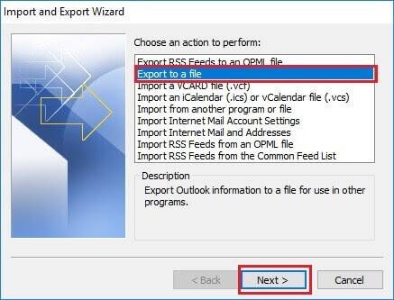 Export to a file