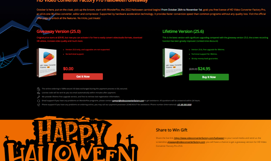 WonderFox 2022 Halloween Giveaway – Get Free License to HD Video Converter Factory Pro