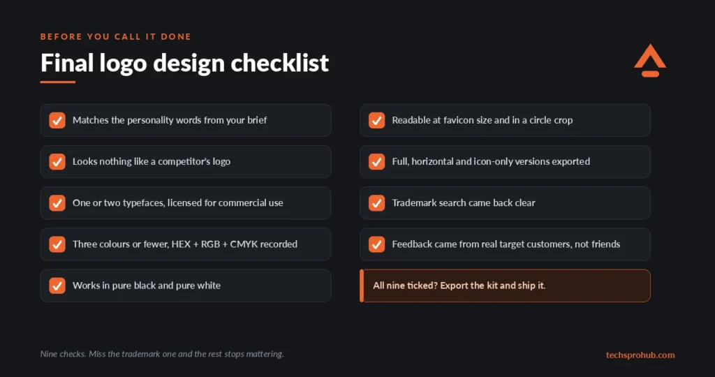 final logo design checklist