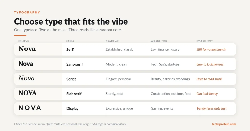 logo typography styles compared