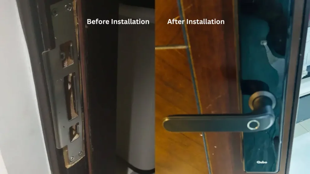 Qubo Smart Lock Installation on Wooden Door